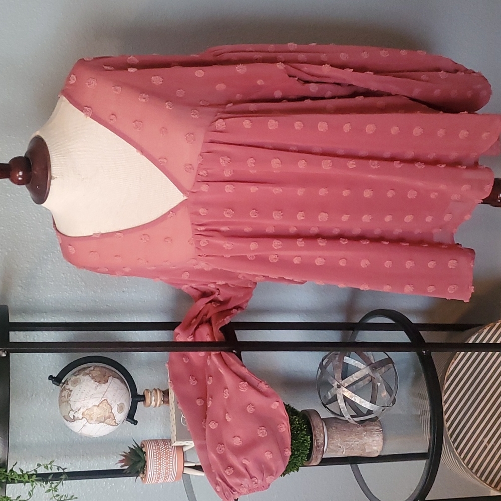 Mauve peasant sleeve top